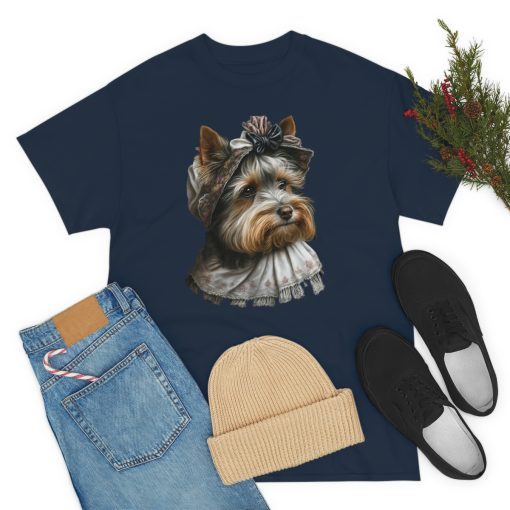 Biewer Terrier in Her New Bonnet Heavy Cotton T-Shirt