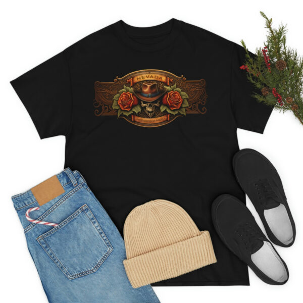 Western Cowboy Leatherwork Nevada Skull Cotton T-Shirt