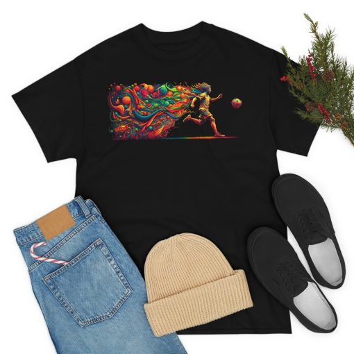 Psychedelic Hippy Boho Soccer Player Cotton T-Shirt