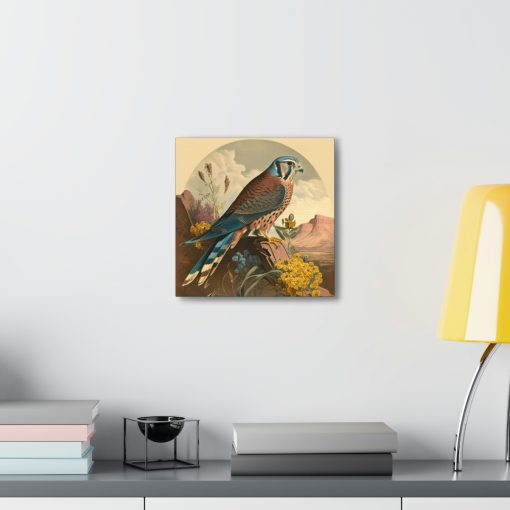 Kestrel Peregrine Falcon Vintage Antique Retro Canvas Wall Art – This Art Print Makes the Perfect Gift for any Nature Lover. Great Decor.