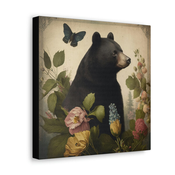 Black Bear Vintage Antique Retro Canvas Wall Art – This Art Print Makes the Perfect Gift for any Nature Lover. Decor You Can Love.