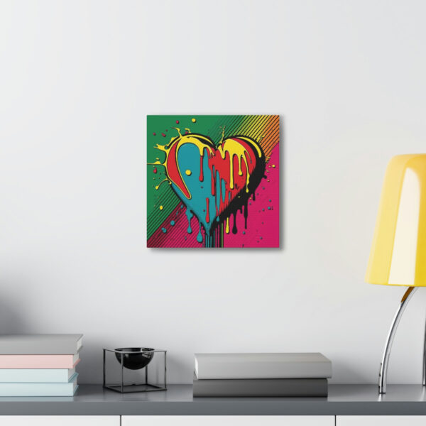 Pop Art Dripping Heart Vintage Antique Retro Canvas Wall Art – This Art Print Makes the Perfect Gift. Fit’s just about any de