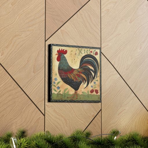 Rustic Folk Rooster Canvas Gallery Wraps – Perfect Gift for Your Country Farm Friends