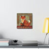Rustic Folk Art Red Fox Design Canvas Gallery Wraps - Perfect Gift for Your Country Farm Friends