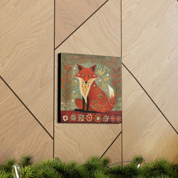 Rustic Folk Art Red Fox Design Canvas Gallery Wraps – Perfect Gift for Your Country Farm Friends
