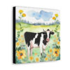 Rustic Folk Art Holstein Cow in Field Canvas Gallery Wraps - Perfect Gift for Your Country Farm Friends