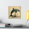 Dolphin Vintage Antique Retro Canvas Wall Art - This Art Print Makes the Perfect Gift for any Nature Lover. Decor You Can Lov