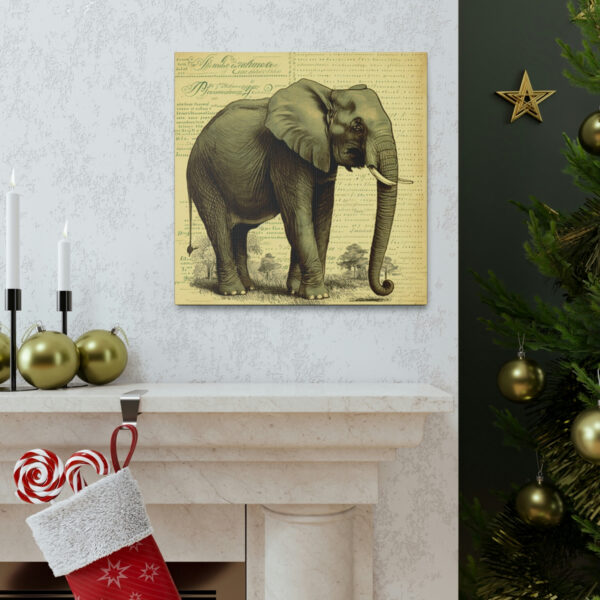 Elephant Vintage Antique Retro Canvas Wall Art – This Art Print Makes the Perfect Gift for any Nature Lover. Decor You Can Love