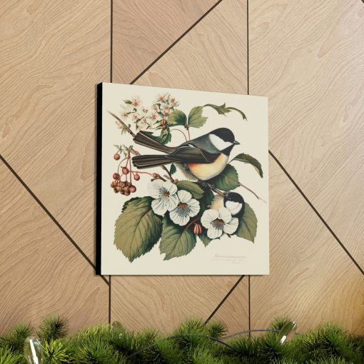 Chickadee Vintage Antique Retro Canvas Wall Art – This Art Print Makes the Perfect Gift for any Nature Lover. Decor You Can Lov