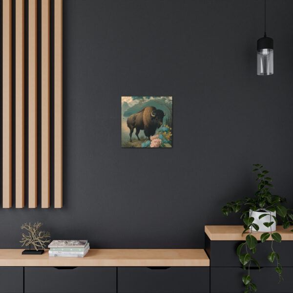Bison Buffalo Vintage Antique Retro Canvas Wall Art – This Art Print Makes the Perfect Gift for any Nature Lover. Decor You Can Lov