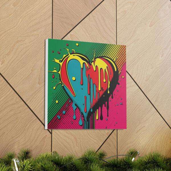 Pop Art Dripping Heart Vintage Antique Retro Canvas Wall Art – This Art Print Makes the Perfect Gift. Fit’s just about any de