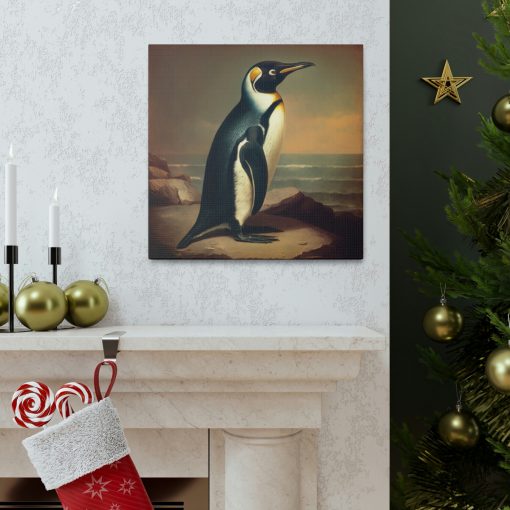 Penguin Vintage Antique Retro Canvas Wall Art – This Art Print Makes the Perfect Gift for any Nature Lover. Uplifting Decor.