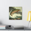 Trout Vintage Antique Retro Canvas Wall Art - This Art Print Makes the Perfect Gift for any Nature Lover. Uplifting Decor