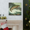 Trout Vintage Antique Retro Canvas Wall Art - This Art Print Makes the Perfect Gift for any Nature Lover. Uplifting Decor