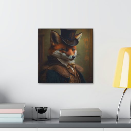 Victorian Fox Vintage Antique Retro Canvas Wall Art – This Art Print Makes the Perfect Decor Gift for any Nature Lover.