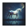 Whimsical Moon Unicorn Vintage Antique Retro Canvas Wall Art - This Art Print Makes the Perfect Gift. Fit's just about any decor.