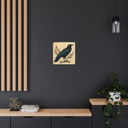 Crow Vintage Antique Retro Canvas Wall Art – This Art Print Makes the Perfect Gift for any Nature Lover. Uplifting Decor.