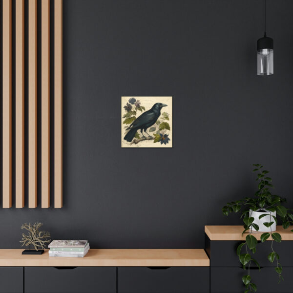 Raven Vintage Antique Retro Canvas Wall Art – This Art Print Makes the Perfect Gift for any Nature Lover. Uplifting Decor.