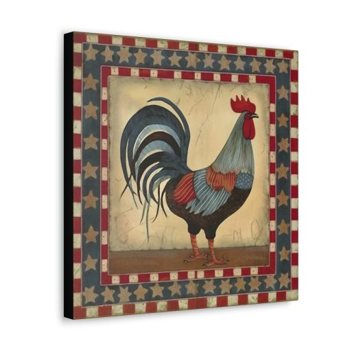Rustic Folk Rooster Design Canvas Gallery Wraps – Perfect Gift for Your Country Farm Friends