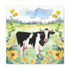 Rustic Folk Art Holstein Cow in Field Canvas Gallery Wraps - Perfect Gift for Your Country Farm Friends