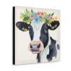 Rustic Folk Art Holstein Cow Portrait Canvas Gallery Wraps - Perfect Gift for Your Country Farm Friends