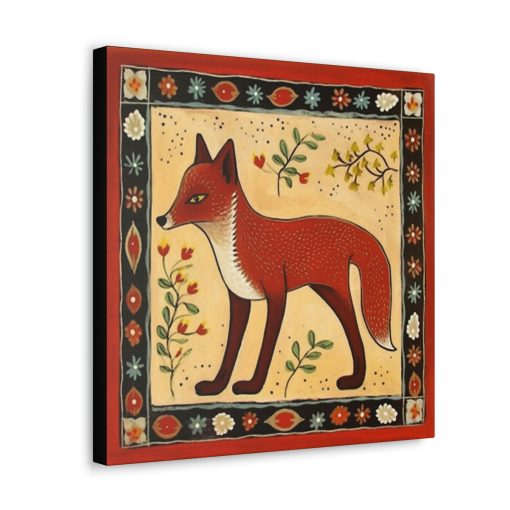 Rustic Folk Art Red Fox Canvas Gallery Wraps – Perfect Gift for Your Country Farm Friends