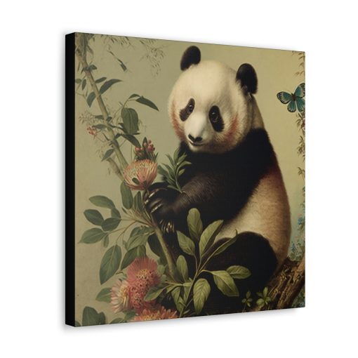 Panda Vintage Antique Retro Canvas Wall Art – This Art Print Makes the Perfect Gift for any Nature Lover. Decor You Can L