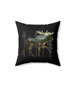 Moose in the Woods Square Pillow