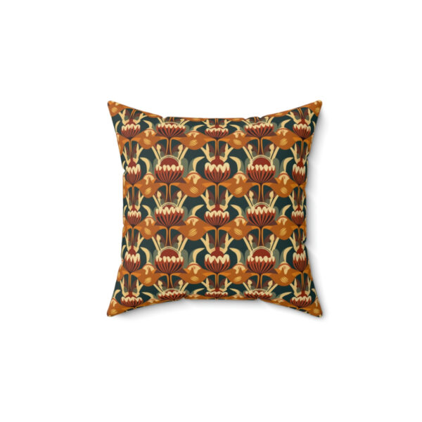 Mid-Century Modern Floral Design Spun Polyester Square Pillow