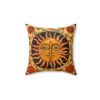 Rustic Folk Art Celestial Sun Design Square Pillow - Cottagecore Country Farm Style Gift for Yourself or Loved Ones