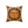 Rustic Folk Art Celestial Sun Design Square Pillow - Cottagecore Country Farm Style Gift for Yourself or Loved Ones