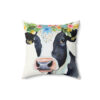 Folk Art Holstein Cow Portrait Design Square Pillow - Cottagecore Country Farm Style Gift for Yourself or Loved Ones