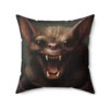 Folk Art Bat Design Square Pillow – Goblincore Goth Style Gift for Yourself or Your Witchy Loved Ones