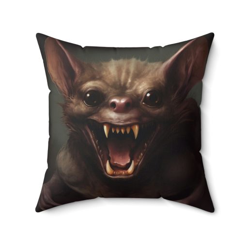 Gothic Vampire Bat Design Square Pillow – Goblincore Goth Style Gift for Yourself or Your Witchy Loved Ones