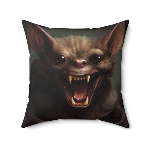 Gothic Vampire Bat Design Square Pillow – Goblincore Goth Style Gift for Yourself or Your Witchy Loved Ones
