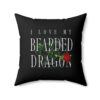 Bearded Dragon Love Square Pillow
