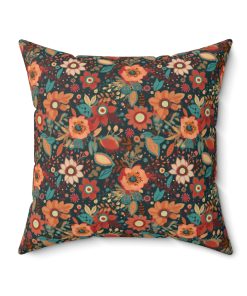 BOHO Floral Spun Polyester Square Pillow