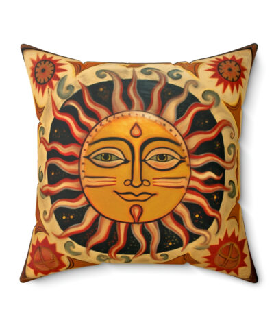 41530 53 400x480 - Rustic Folk Art Celestial Sun Design Square Pillow - Cottagecore Country Farm Style Gift for Yourself or Loved Ones