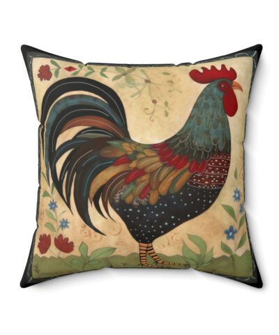 41530 58 400x480 - Rustic Folk Art Rooster Design Square Pillow - Cottagecore Country Farm Style Gift for Yourself or Loved Ones