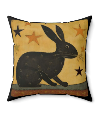 41530 67 400x480 - Folk Art Rustic Rabbit Design Square Pillow - Cottagecore Country Farm Style Gift for Yourself or Loved Ones