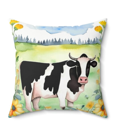 41530 76 400x480 - Folk Art Holstein Cow in Field Design Square Pillow - Cottagecore Country Farm Style Gift for Yourself or Loved Ones
