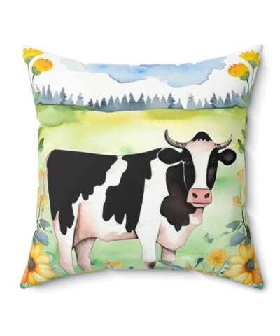 41530 77 400x480 - Folk Art Holstein Cow in Field Design Square Pillow - Cottagecore Country Farm Style Gift for Yourself or Loved Ones