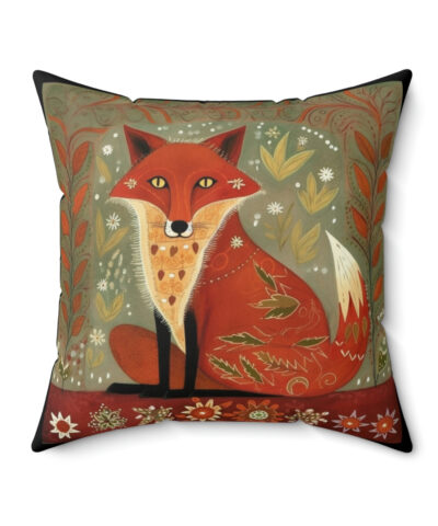 41530 82 400x480 - Folk Art Red Fox Design Square Pillow - Cottagecore Country Farm Style Gift for Yourself or Loved Ones
