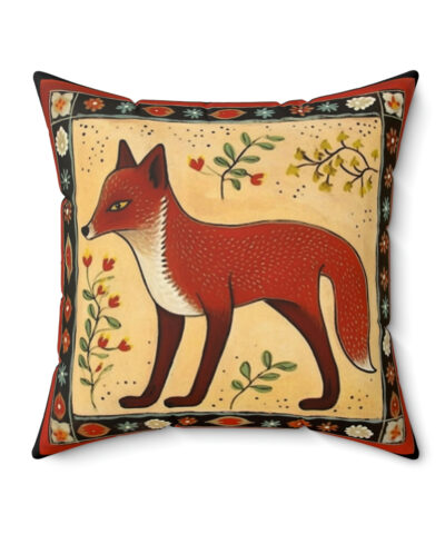 41530 86 400x480 - Folk Art Fox Design Square Pillow - Cottagecore Country Farm Style Gift for Yourself or Loved Ones