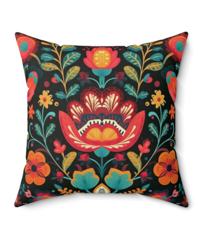 41530 88 400x480 - Folk Art Floral Design Spun Polyester Square Pillow