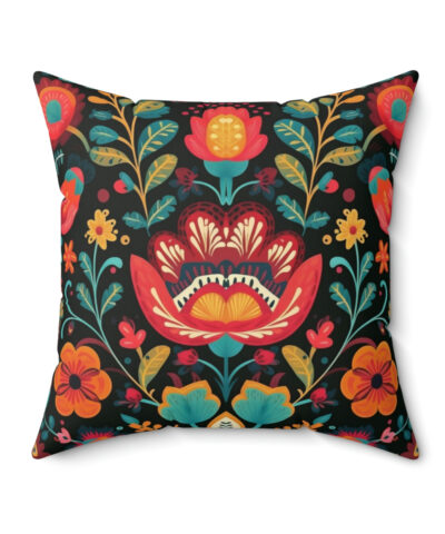 41530 89 400x480 - Folk Art Floral Design Spun Polyester Square Pillow