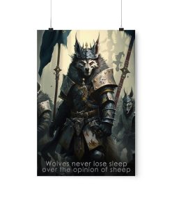 Wolf Inspirations – Wolves Never Lose Sleep Over the Opnions of Sheep – Premium Matte Vertical Posters