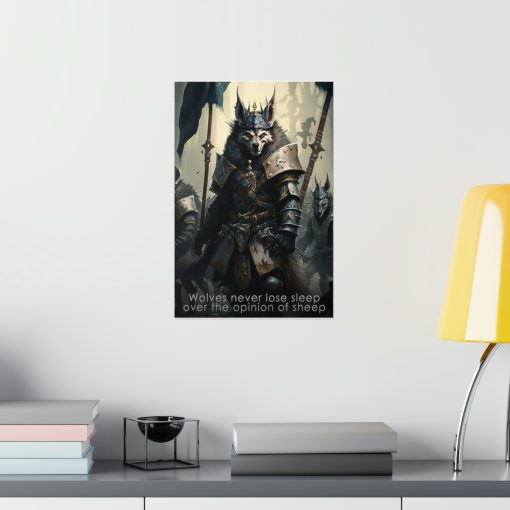 Wolf Inspirations – Wolves Never Lose Sleep Over the Opnions of Sheep – Premium Matte Vertical Posters