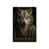 Wolf Inspirational Quotes – The Warrior Spirit Thrives During Times of Peace – Premium Matte Vertical Posters