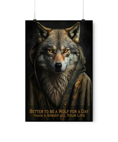 43138 48 400x480 - Wolf Inspirational Quotes - Better to Be a Wolf for a Day Than a Sheep All Your Life - Premium Matte Vertical Posters